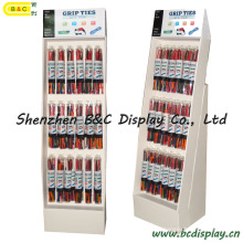 Silicone Gear Tie Floor Display, Cardboard Display Stand, Hooks Paper Display Stand (B&C-B040)